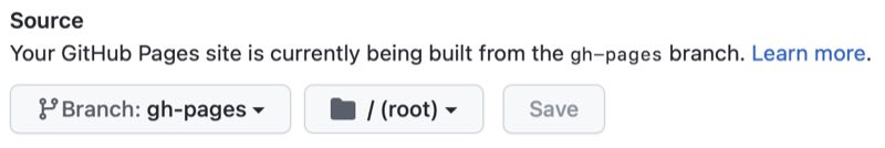 GitHub Pages ソースのスクリーンキャプチャ